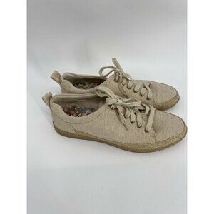 NEW Women's 10M BORN TAN CANVAS ESPADRILLE ACCENT TENNIS SHOES FASHION SNEAKERS